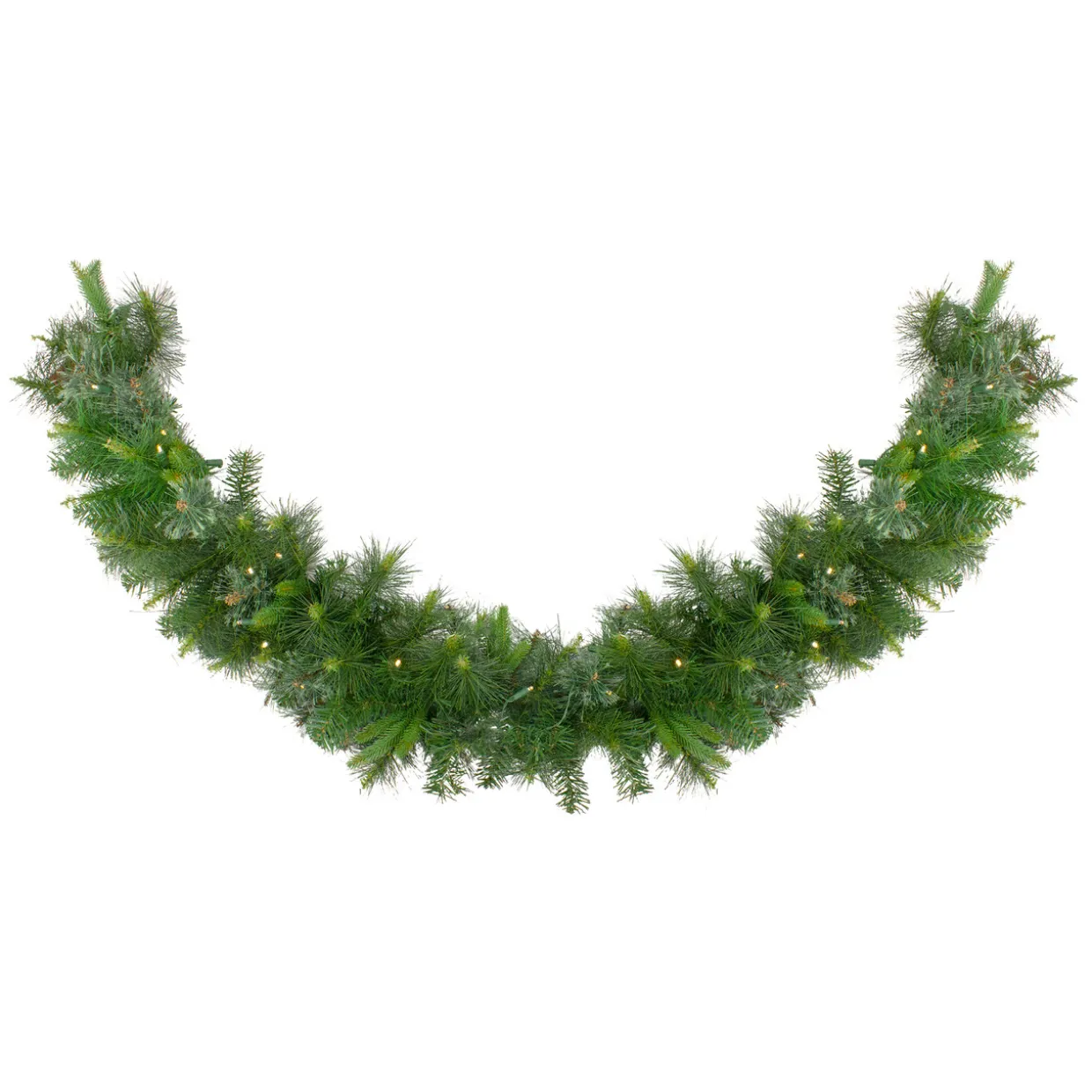 Pre-Lit Battery Operated Ashcroft Cashmere Pine Christmas Garland - 6' x 14" - Warm White LED Lights