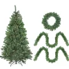 Pre-Lit Battery Operated Artificial Winter Spruce Set - 4-Piece - 6.5' - Clear Lights