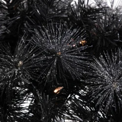 Pre-Lit Battery Operated Black Bristle Christmas Wreath - 36