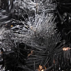 Pre-Lit Battery Operated Black Bristle Christmas Wreath - 36