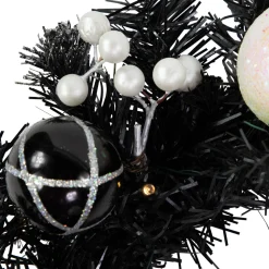 Pre-Lit Battery Operated Black Pine Christmas Wreath - 16