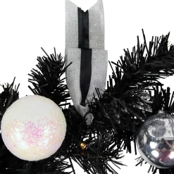 Pre-Lit Battery Operated Black Pine Christmas Wreath - 16