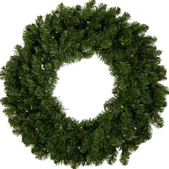 Pre-Lit Battery Operated Canadian Pine Christmas Wreath - 24" - Clear LED Lights
