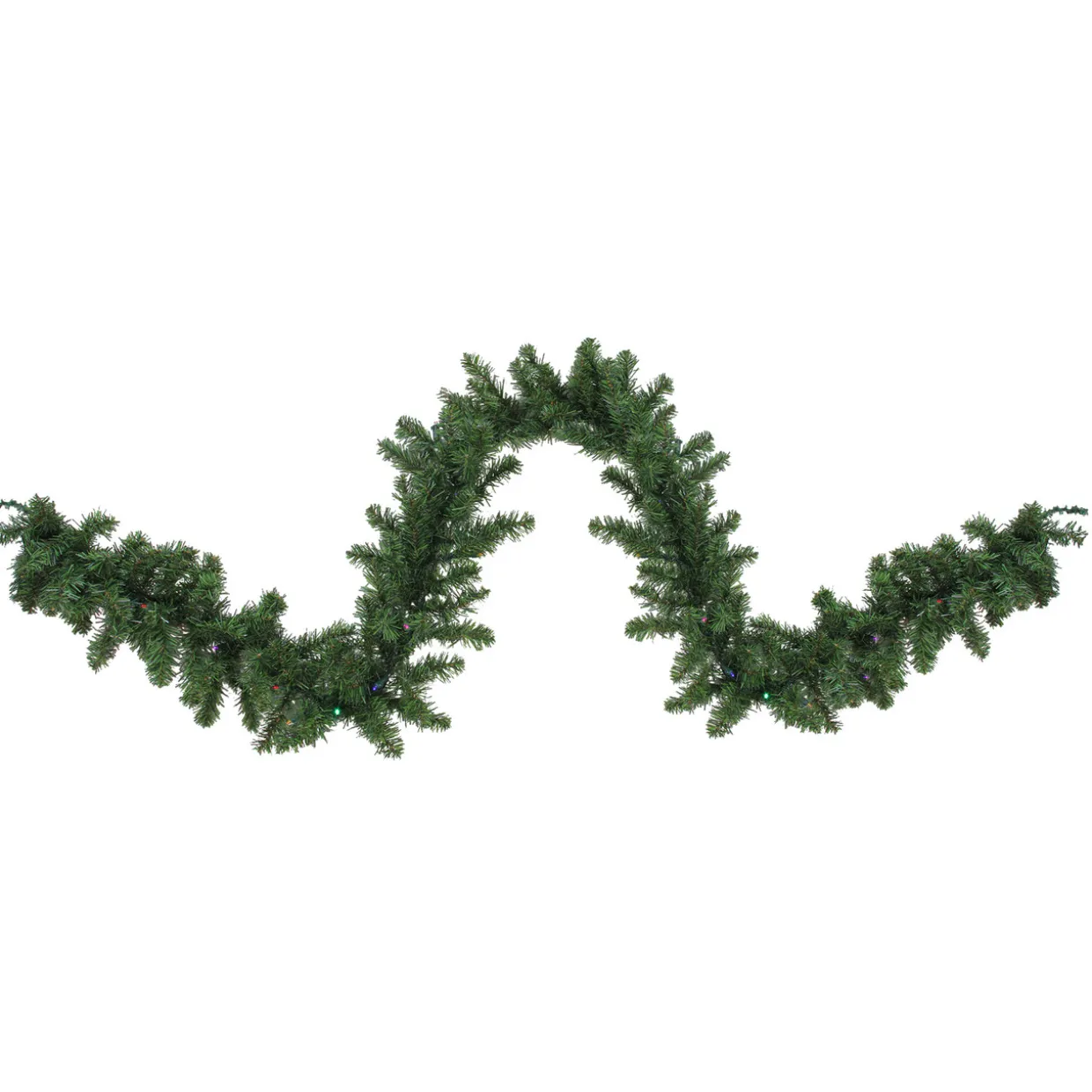 Pre-Lit Battery Operated Canadian Pine Artificial Christmas Garland - 9' x 10" - LED Multi Lights