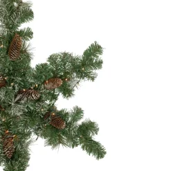 Pre-Lit Battery Operated Frosted Mixed Pine Christmas Snowflake Wreath - 32