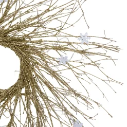 Pre-lit Battery Operated Glittered Twig Christmas Wreath - 28