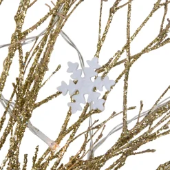 Pre-lit Battery Operated Glittered Twig Christmas Wreath - 28