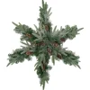 Pre-Lit Battery Operated Mixed Pine Christmas Snowflake Wreath - 32" - Warm White LED Lights
