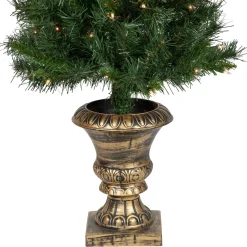 Pre-Lit Battery Operated Norwich Pine Artificial Christmas Entryway Set - 5-Piece - Clear Lights