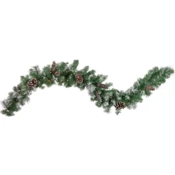 Pre-Lit Battery Operated Pine Cone Artificial Christmas Garland - 6' x 9" - Cool White LED Lights
