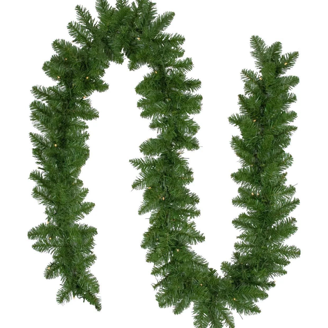 Pre-Lit Battery operated Whitmire Pine Christmas Garland - 9' x 10" - Warm White LED Lights