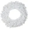 Pre-Lit Battery Operated White Pine Christmas Wreath - 24" - LED Candlelight Lights