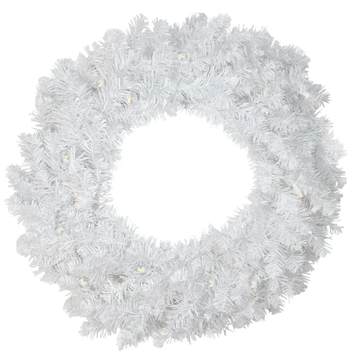 Pre-Lit Battery Operated White Pine Christmas Wreath - 24" - LED Candlelight Lights