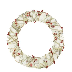 Pre-Lit Berry Artificial Christmas Wreath - 18-Inch, Clear Lights
