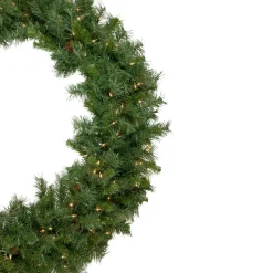 Pre-Lit Black River Pine Artificial Christmas Wreath, 48-Inch, Clear Lights