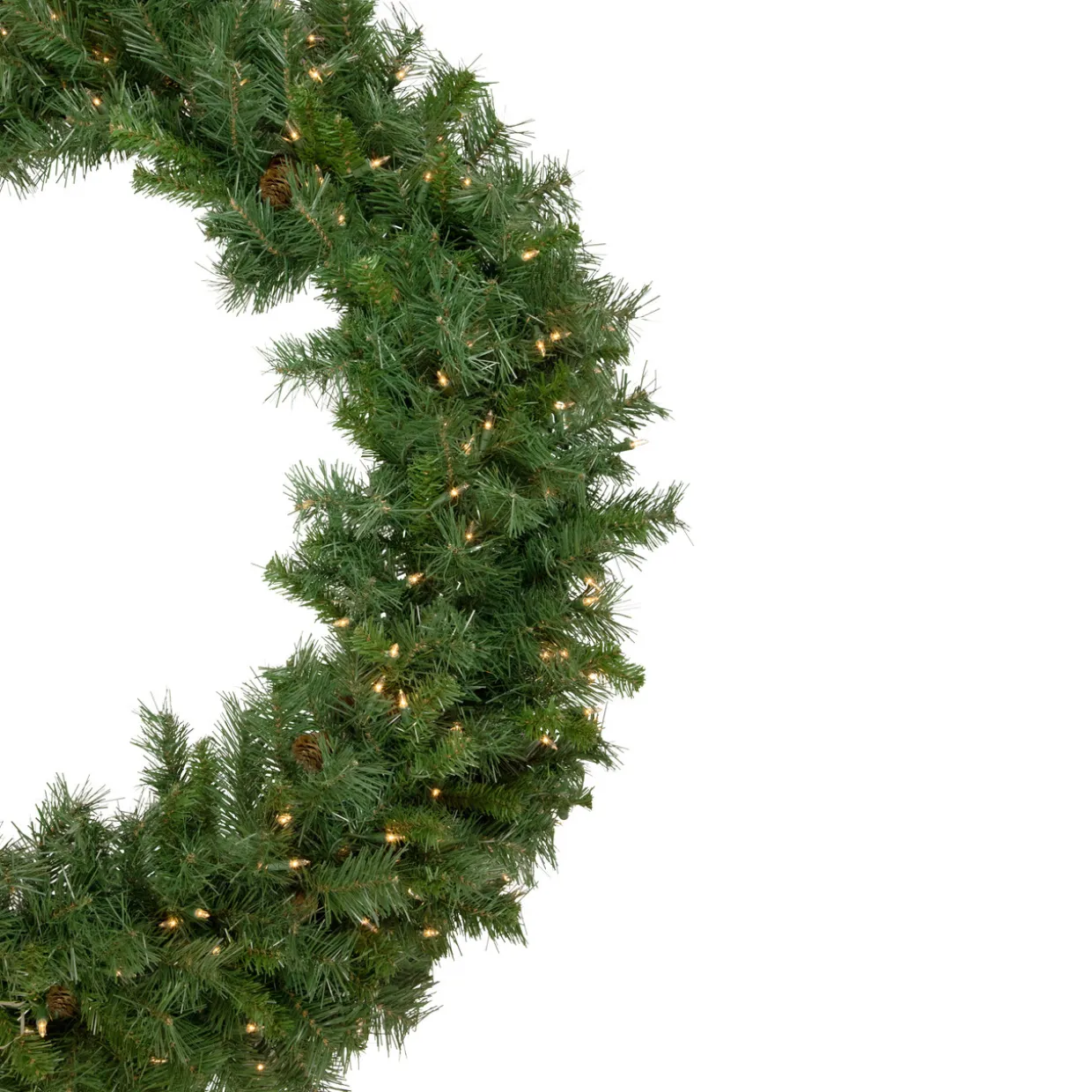 Pre-Lit Black River Pine Artificial Christmas Wreath, 48-Inch, Clear Lights