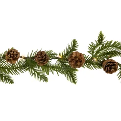 Pre-Lit B/O Pinecone and Pine Christmas Garland - 4.75' - Warm White Lights