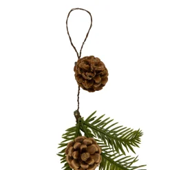 Pre-Lit B/O Pinecone and Pine Christmas Garland - 4.75' - Warm White Lights