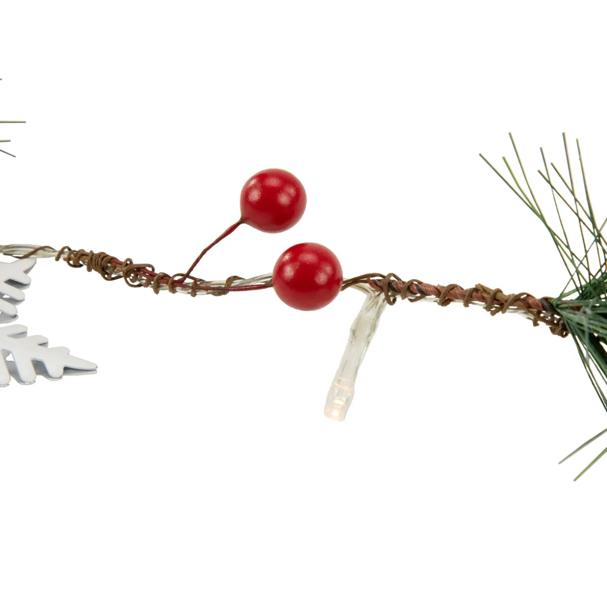 Pre-Lit B/O Tree, Star, and Pinecone Christmas Garland - 6.5' - Warm White