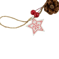Pre-Lit B/O Tree, Star, and Pinecone Christmas Garland - 6.5' - Warm White