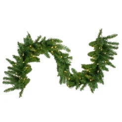 Pre-Lit Buffalo Fir Commercial Artificial Christmas Garland - 25' x 18" - Warm White LED Lights