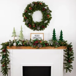 Pre-Lit Canadian Pine Artificial Christmas Garland - 9' x 12" - Multicolor Lights