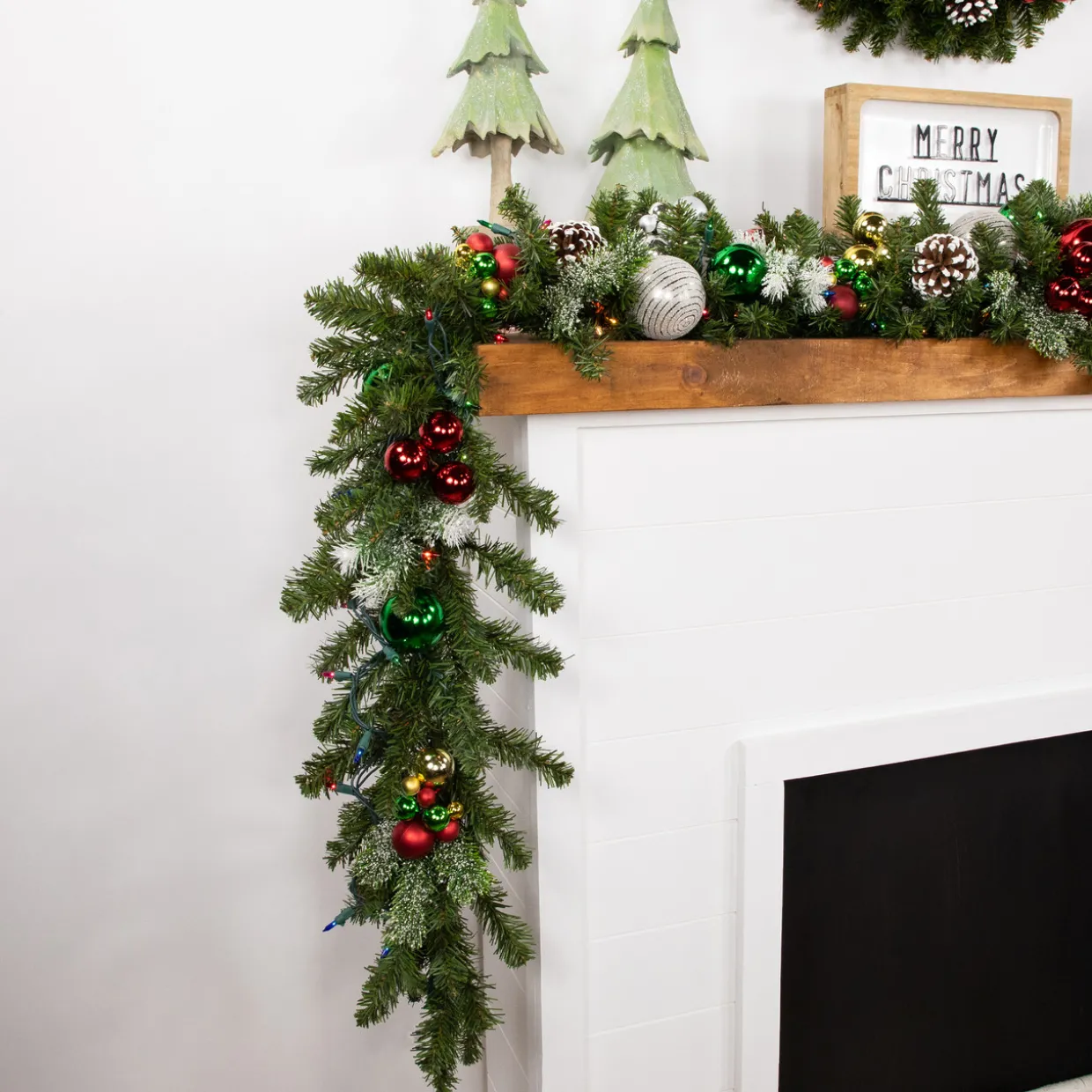 Pre-Lit Canadian Pine Artificial Christmas Garland - 9' x 12" - Multicolor Lights