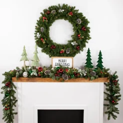 Pre-Lit Canadian Pine Artificial Christmas Wreath - 36" - Multi Lights