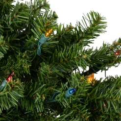 Pre-Lit Canadian Pine Artificial Christmas Wreath - 36