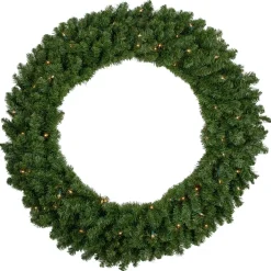 Pre-Lit Canadian Pine Artificial Christmas Wreath - 48" - Clear Lights