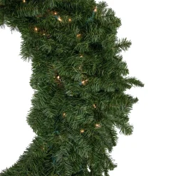 Pre-Lit Canadian Pine Artificial Christmas Wreath - 48