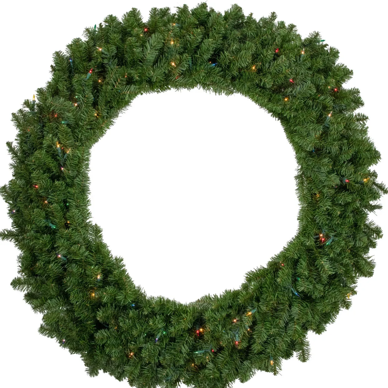 Pre-Lit Canadian Pine Artificial Christmas Wreath - 48" - Multicolor Lights