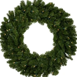 Pre-Lit Canadian Pine Artificial Christmas Wreath - 30" - Clear Lights