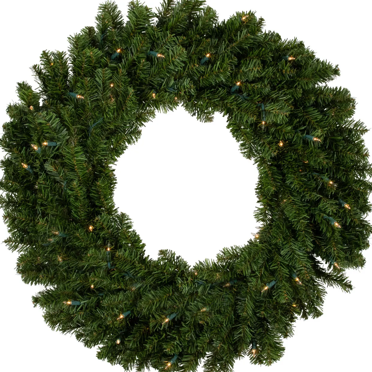 Pre-Lit Canadian Pine Artificial Christmas Wreath - 30" - Clear Lights