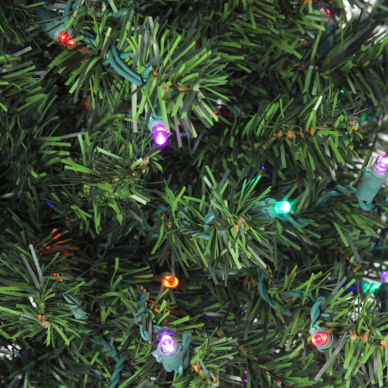 Pre-Lit Canadian Pine Artificial Christmas Tree - 18" - LED Multicolor Lights