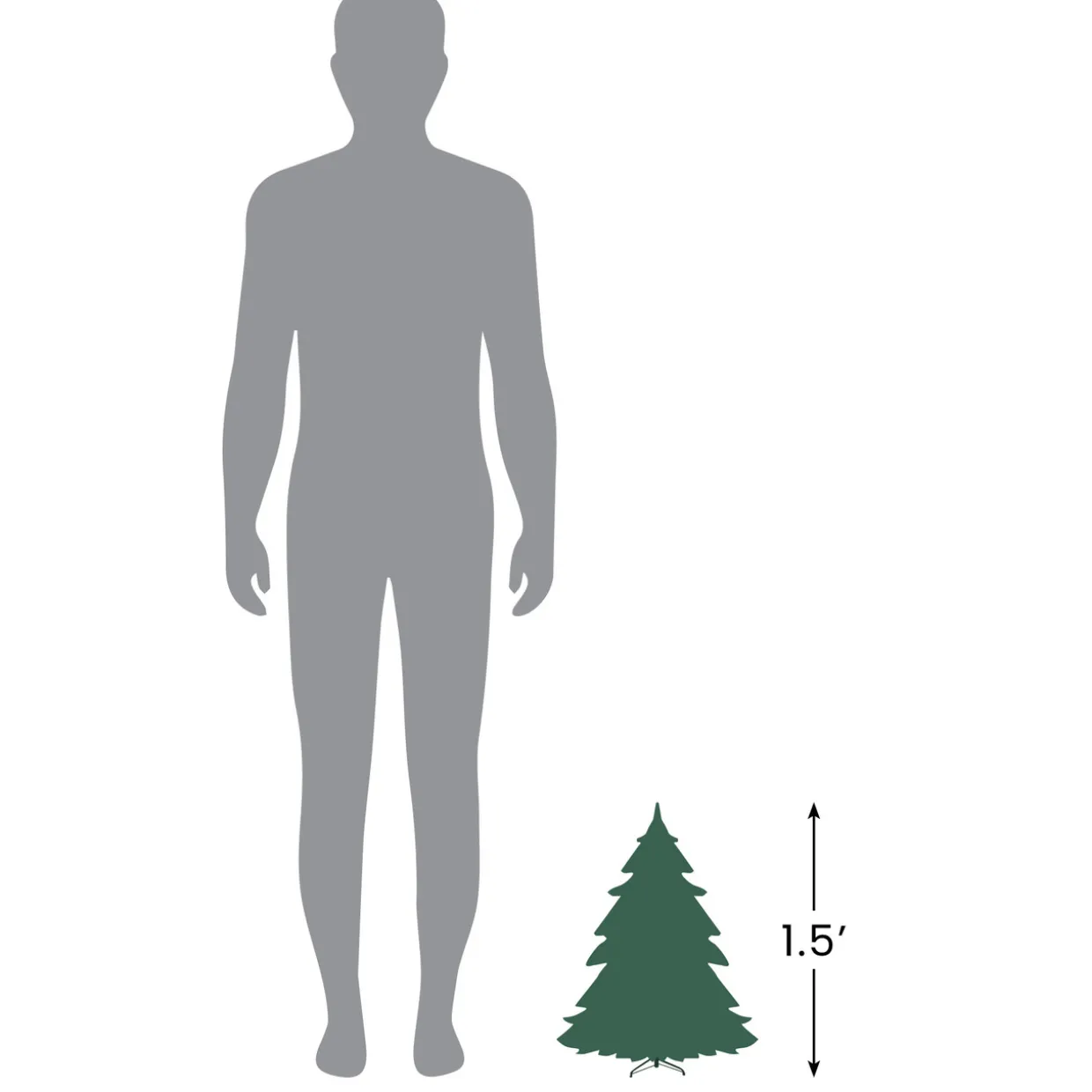 Pre-Lit Canadian Pine Artificial Christmas Tree - 18" - LED Multicolor Lights