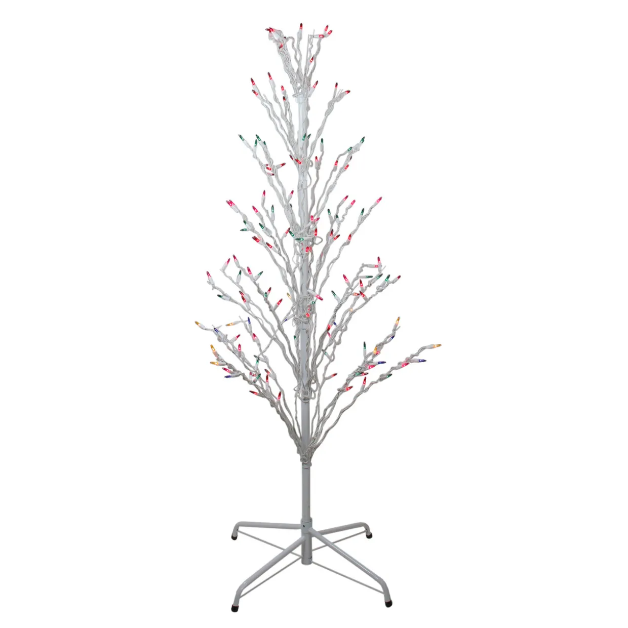 Pre-Lit Cascade Twig Tree Outdoor Christmas Decoration - 4' - Multicolor Lights