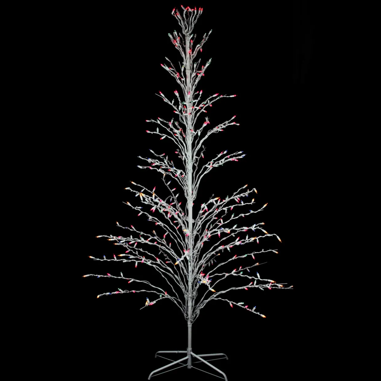 Pre-Lit Cascade Twig Tree Outdoor Christmas Decoration - 4' - Multicolor Lights