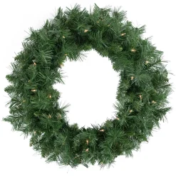 Pre-lit Chatham Pine Artificial Christmas Wreath, 24-Inch, Clear Lights