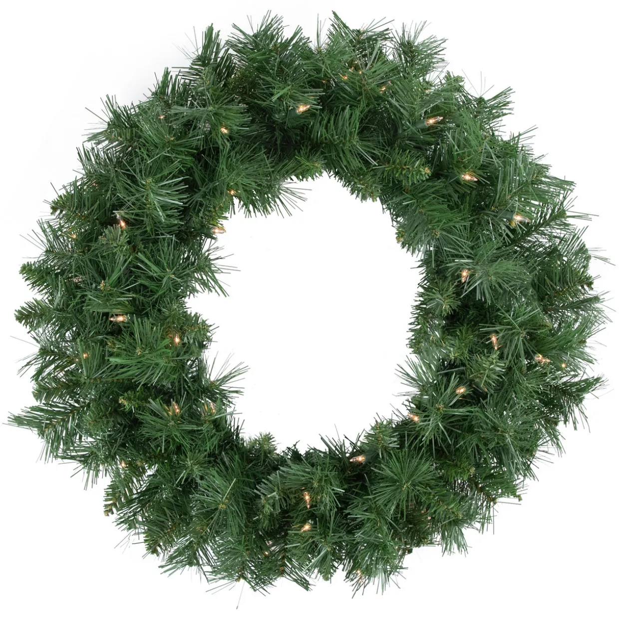 Pre-lit Chatham Pine Artificial Christmas Wreath, 24-Inch, Clear Lights