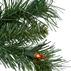 Pre-lit Chatham Pine Artificial Christmas Wreath, 24-Inch, Multi-Color Lights