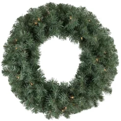 Pre-lit Colorado Blue Spruce Artificial Christmas Wreath, 24-Inch, Clear Lights