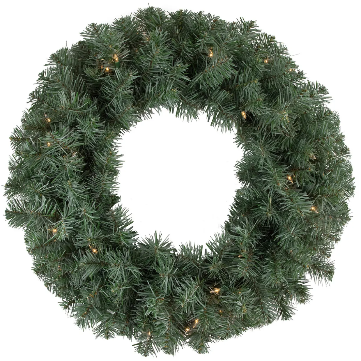 Pre-lit Colorado Blue Spruce Artificial Christmas Wreath, 24-Inch, Clear Lights