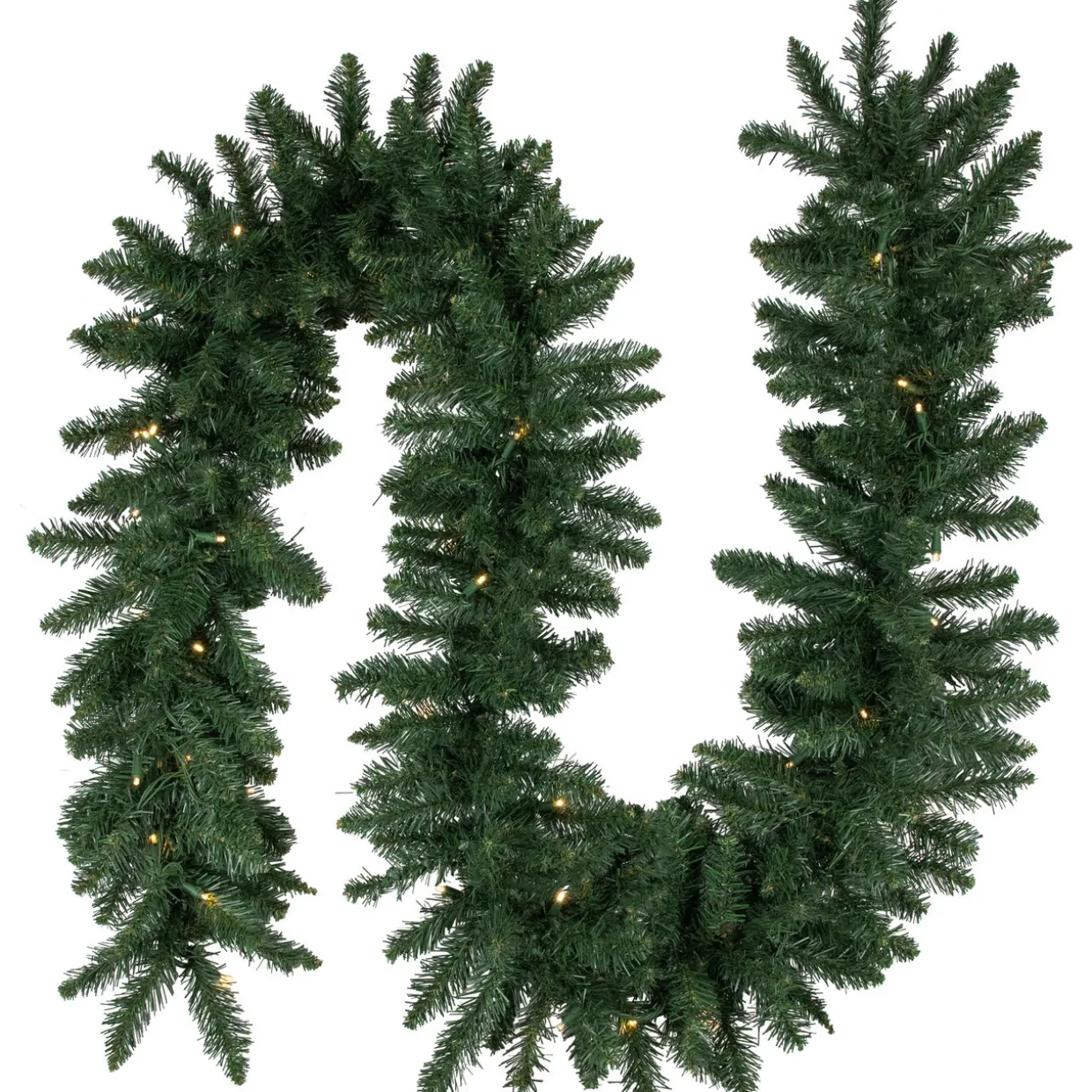 Pre-Lit Commercial Buffalo Fir Christmas Garland - 50' x 12" - Warm White LED Lights