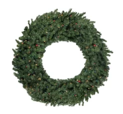Pre-Lit Commercial Canadian Pine Artificial Christmas Wreath - 5' - Multi Lights