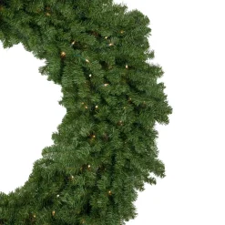 Pre-Lit Commercial Canadian Pine Artificial Christmas Wreath - 5' - Clear Lights