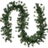 Pre-Lit Country Mixed Pine Artificial Christmas Garland - 9' x 12" - Clear AlwaysLit Lights
