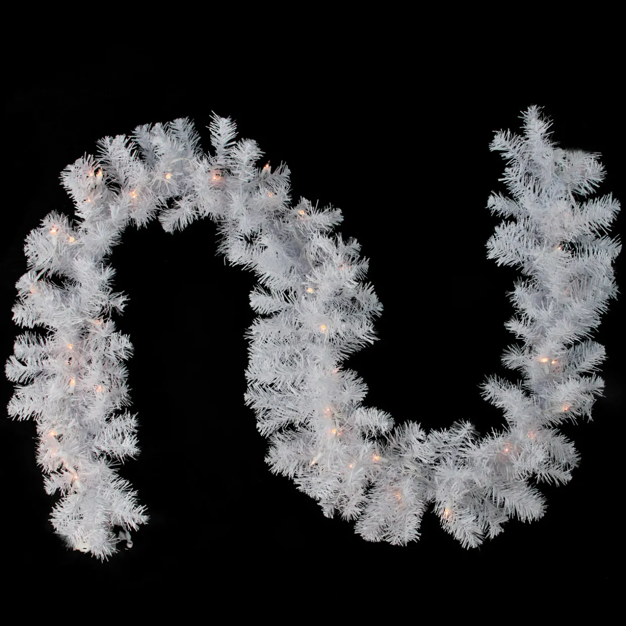 Pre-Lit Crystal Spruce Artificial Christmas Garland - 9' x 12" - Clear AlwaysLit Lights
