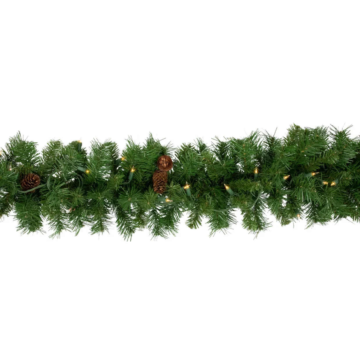 Pre-Lit Dakota Red Pine Artificial Christmas Garland - 9' x 12" - Clear AlwaysLit Lights