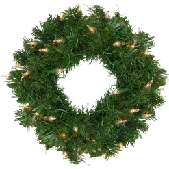 Pre-Lit Deluxe Windsor Pine Artificial Christmas Wreath - 12-Inch, Clear Lights